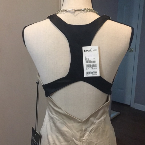 NWT Bebe glamour satin T back slim dress xs - Picture 2 of 8